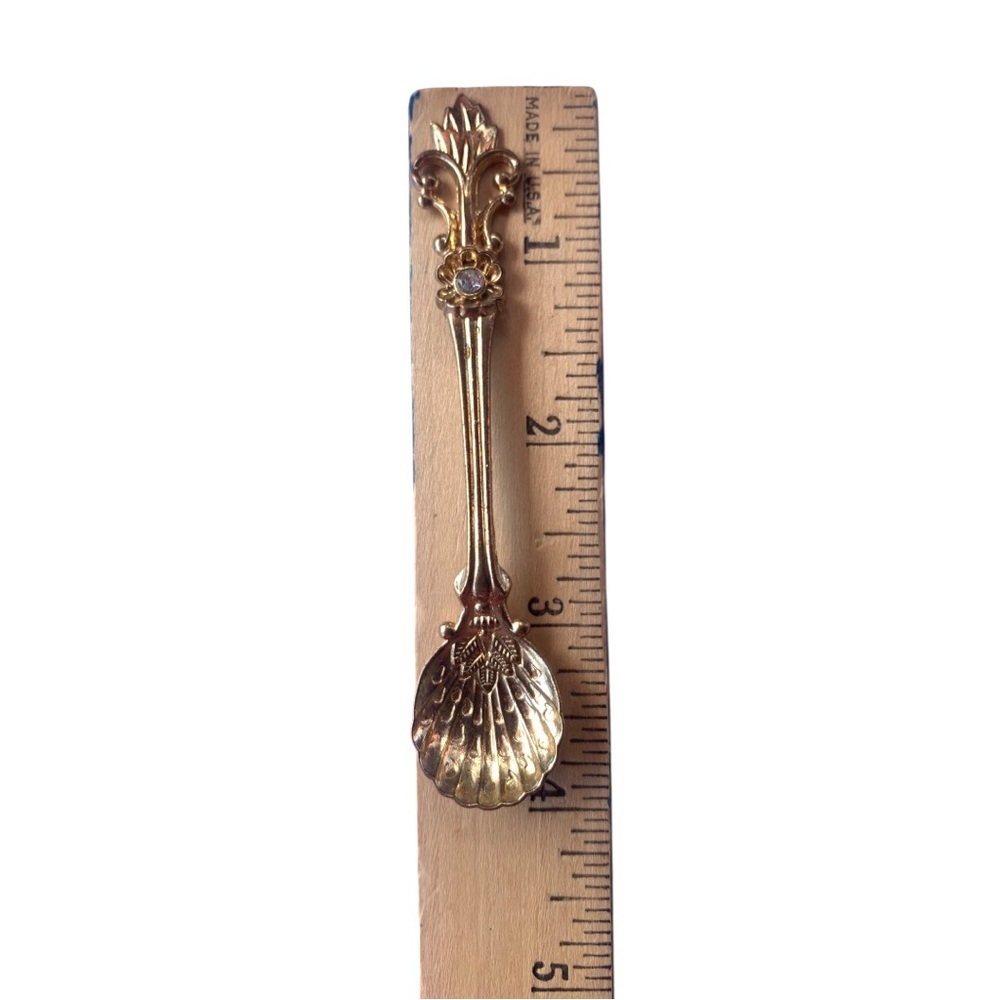 Vintage-style gold-tone mini teaspoon - Picture 5 of 11